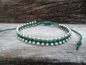Green Brass Bead Bracelet