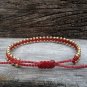 Red Brass Bead Bracelet