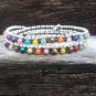 3 Wrap Colorful  Silver Bracelet / Necklace