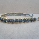 Smoke Quartz  Brass  Bead Bracelet