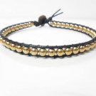 Wax Cotton Brass Bean Anklet