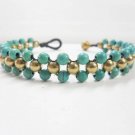 Weave Turquoise Brass Bracelet