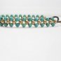 Weave Turquoise Brass Bracelet