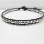 Wax Cotton Silver  Bean Anklet