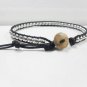 Wax Cotton Silver  Bean Anklet