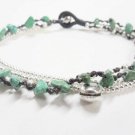 Turquoise  Silver  Bead  Chain Anklet