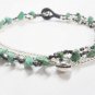 Turquoise  Silver  Bead  Chain Anklet