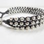 3 Layer  Silver Bead  Woven  Bracelet