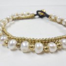 Pearl chain  Brass  Bead Bracelet