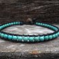 Turquoise Bean Leather Anklet