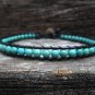 Turquoise Bean Leather Anklet