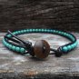 Turquoise Bean Leather Anklet