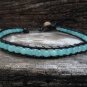 Blue Bead  Bean Leather Anklet