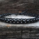 Crystal  Black Bean Leather Anklet