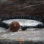 Crystal  Black Bean Leather Anklet