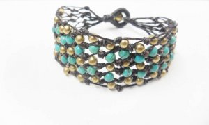 Net Turquoise Brass Bracelet