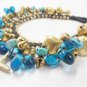 Luxurious Blue Turquoise with Glass Bead Bracelet