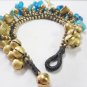Luxurious Blue Turquoise with Glass Bead Bracelet
