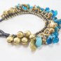 Luxurious Blue Turquoise with Glass Bead Bracelet