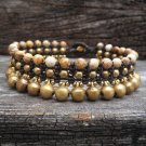 Jingling Jasper Brass Bracelet