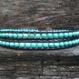Turquoise Bean Leather Wrap  Anklet
