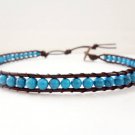 Blue Ball  Bean Leather  Anklet