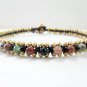 Jasper  Brass  Bead  Anklet