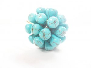 Drop Turquoise Brass Ring