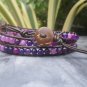 Ametyst Bead Leather Wrap  Bracelet/Anklet