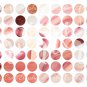 Acrylic Brushstrokes textures 1-inch bottlecap circles, digital collage sheet, peach & cream