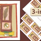 DIY printable art cards LEAF TOTEM collage 3-in-1