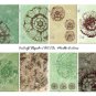 ACEO digital sheet, green shades marble, 2.5x3.5 inch