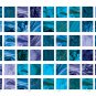 Digital Collage Sheet: Cloth textures, 1-inch squares, shades of blue