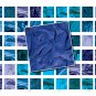 Digital Collage Sheet: Cloth textures, 1-inch squares, shades of blue