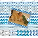 DIamond and Jewel borders digital collage sheet, 0.5 inch-0.25 inch, shades of blue