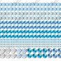 DIamond and Jewel borders digital collage sheet, 0.5 inch-0.25 inch, shades of blue