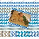 Pearls and Jewel borders digital collage sheet, 0.5 inch-0.25 inch, shades of blue