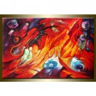 Handmade Oil Painting Tangled Up In You On Canvas