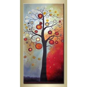 Handmade Abstract Tree Modern Oil Painting On Canvas