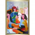Handmade Playing Guitar Modern Oil Painting On Canvas