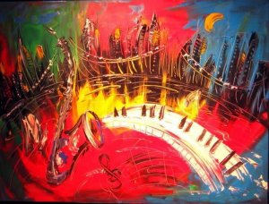 Handmade Modern Jazz Art Oil Painting On Canvas