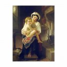 Handmade Art Oil Painting Portrait Of Mother And Lovely Baby
