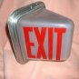 Vintage Triangular Lighted Glass Exit Sign Fixture