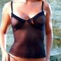 Sensual Mystique Black Mesh cami and matching g-string Xlarge XL