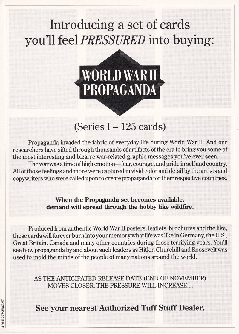World war ii propaganda promo sheet uncut