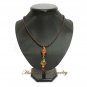 Handmade Wire Wrap Bead Pendant Leather Necklace #12003 Gold Color- Free Shipping!