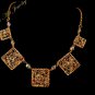 Handmade Wire Crocheted Classic Gold Color Necklace #12006 - Free Shipping!