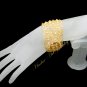 Wire Crochet with Crystal & Glass Pearl Gold Color Bracelet #12007 - Free shipping.