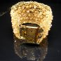 Wire Crochet with Crystal & Glass Pearl Gold Color Bracelet #12007 - Free shipping.