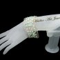 Crochet wire turquoise color glass pearls & crystals bracelet #12009 -Free shipping.